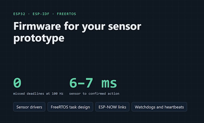 develop esp32 firmware in esp idf and freertos for your sensor prototype