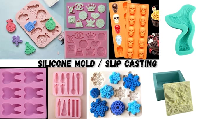 create custom silicone mold plastic injection mold slip casting mold print stl