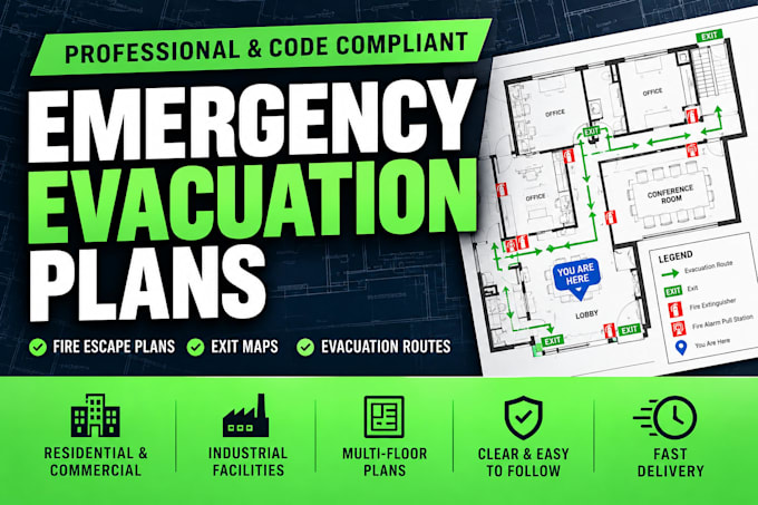 create life safety, emergency evacuation plan, fire escape plans