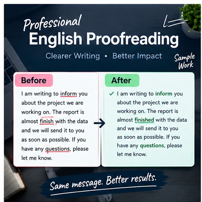 proofread, rewrite and improve your english content