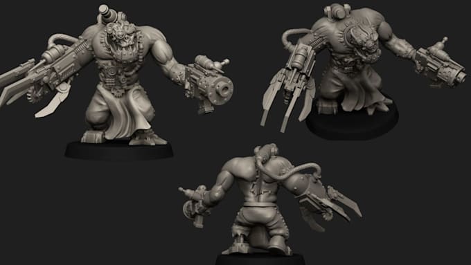 sculpt custom warhammer 40k stl, space marine miniature and kitbash bits