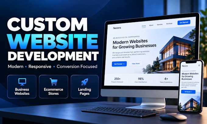 build a custom website with responsive full stack development