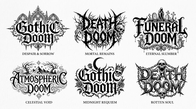 do gothic doom death doom funeral doom atmospheric doom logo