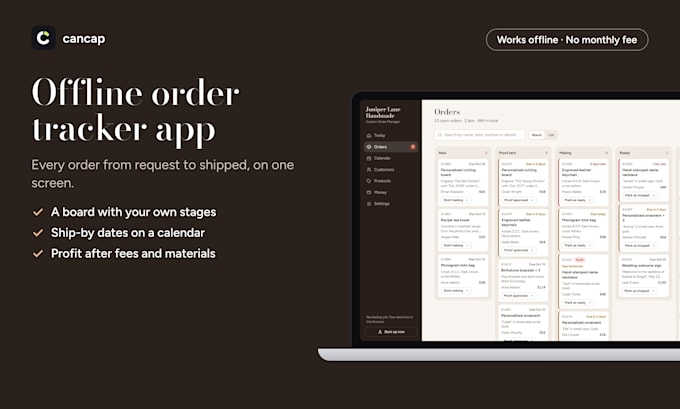 build an offline order tracker web app for your online shop