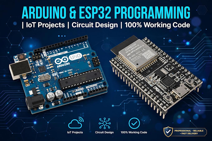 do arduino programming, esp32 coding and custom circuit design