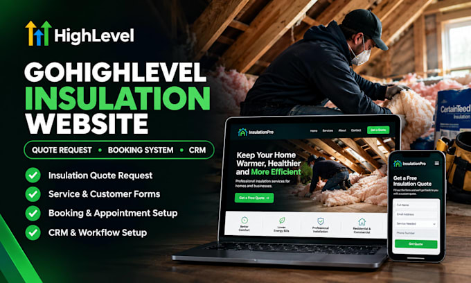 build gohighlevel insulation website ghl quote request and booking system