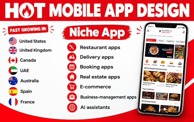 ai mobile app development mobile app design chatbot, assistant, delivery booking