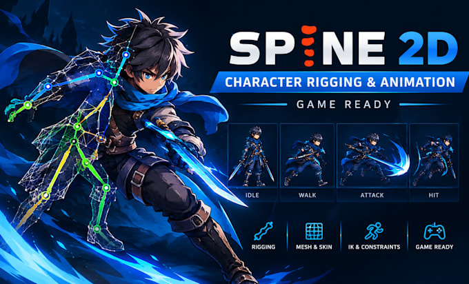 rig and animate your 2d game character in spine 2d