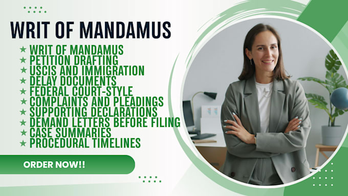 draft writ of mandamus petition for uscis delay