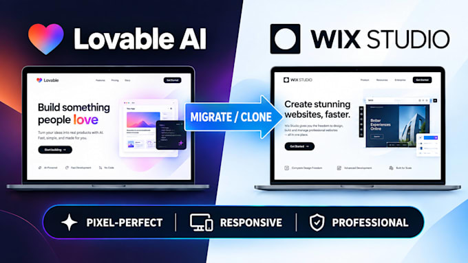 migrate the lovable ai website to wix studio and clone lovable to wix
