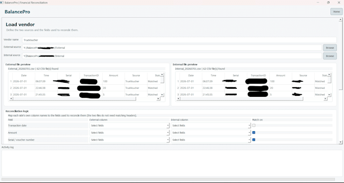 reconcile enterprise level transactional data daily