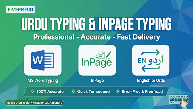 do professional urdu inpage work and english to urdu translation