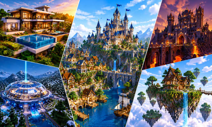 build amazing minecraft houses, cities, structures, and custom builds