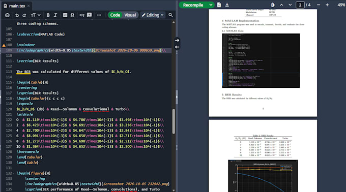 convert PDF word images to latex overleaf