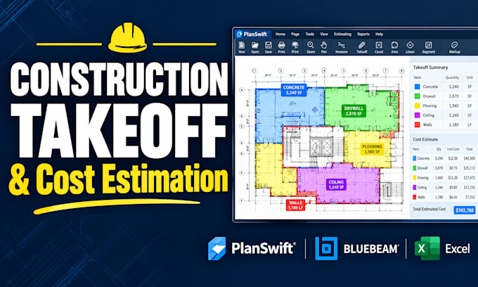 do accurate construction takeoff and material cost estimation using planswift