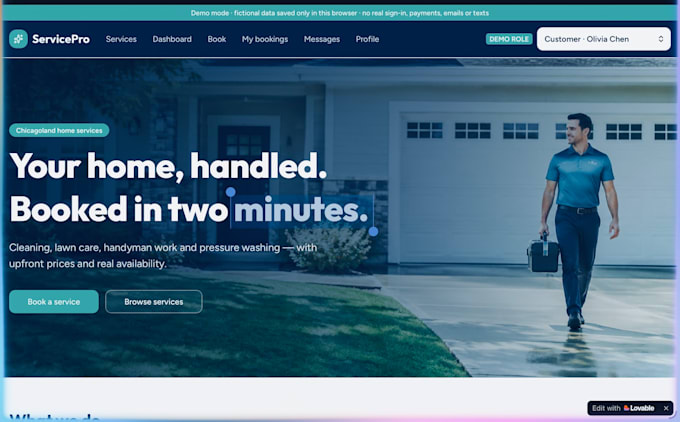 build a custom business web app prototype using lovable