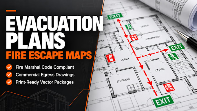 design fire escape plan maps and egress evacuation drawings