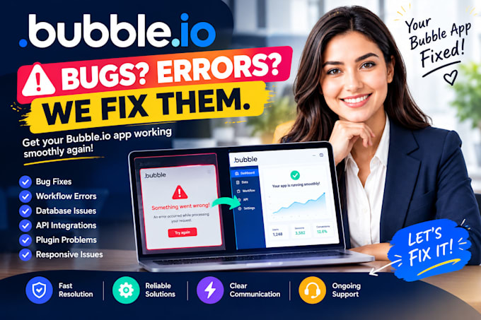 fix debug and solve any bubble io issues bugs errors and integration issue