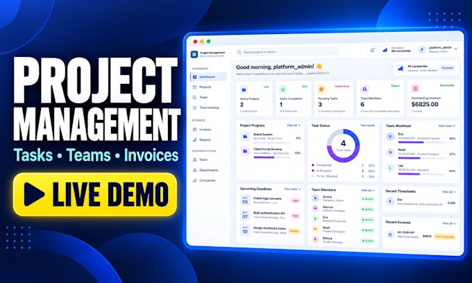 build a custom project management web app