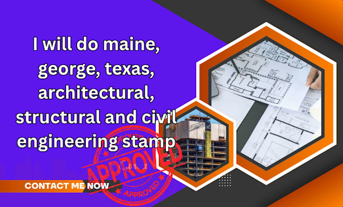 do maine, george, texas, architectural, structural and civil engineering stamp