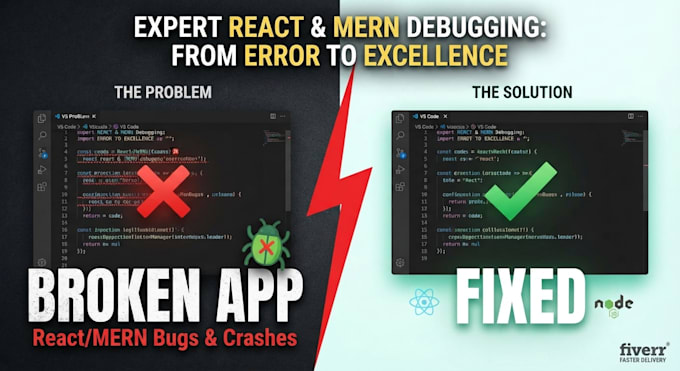 fix bugs and errors in your react or mern web application