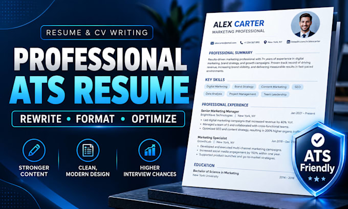 professionally rewrite and optimize your resume or CV for ats