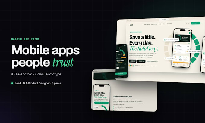 design a premium mobile app UI UX for ios and android