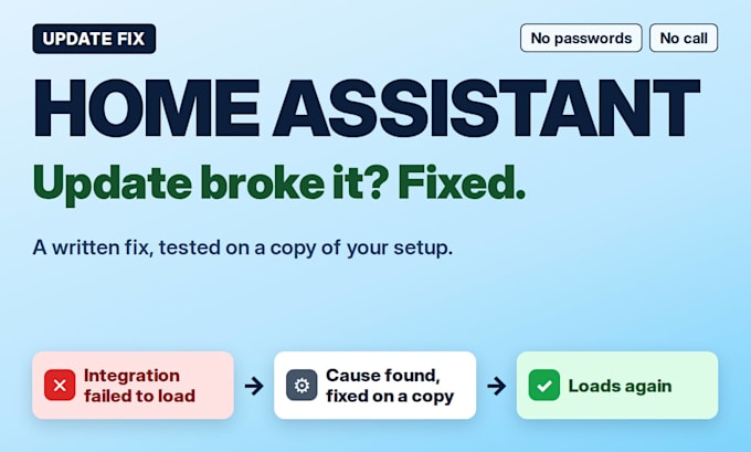 fix your home assistant after a broken update