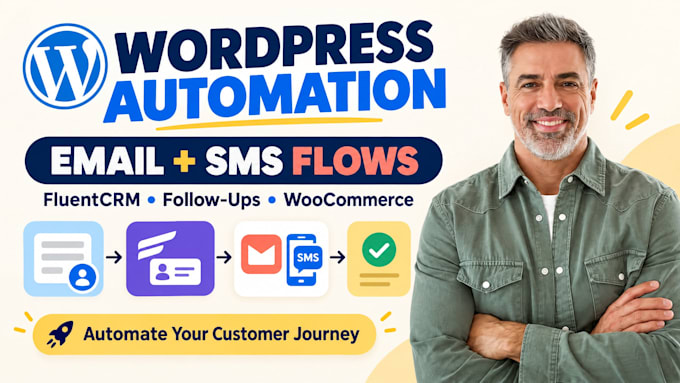 set up wordpress email and SMS automation with fluentcrm
