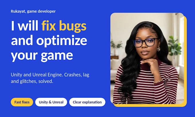 fix bugs and optimize your unity or unreal engine game