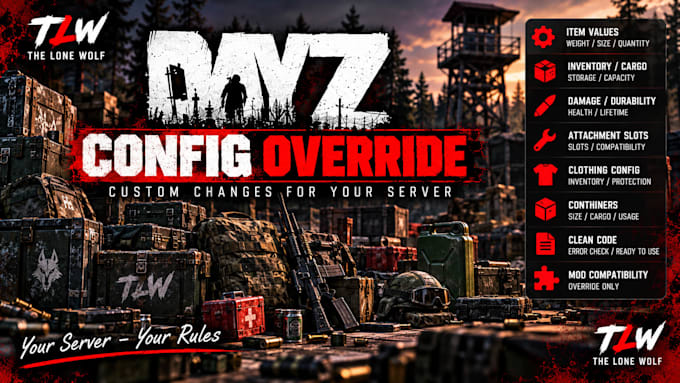 create or edit dayz config overrides for your server