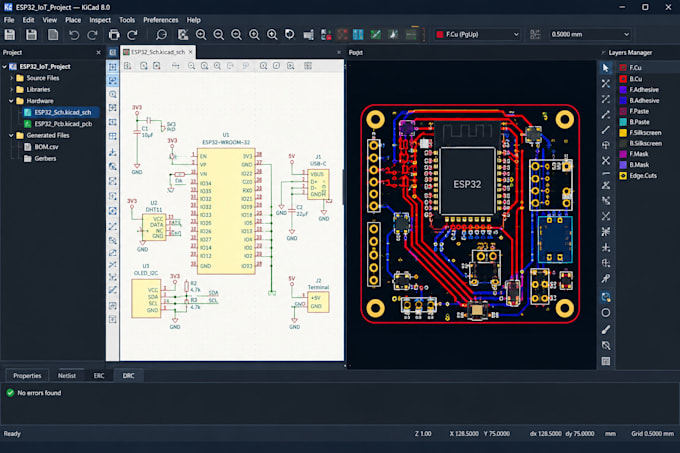 design pcb and esp32 iot hardware