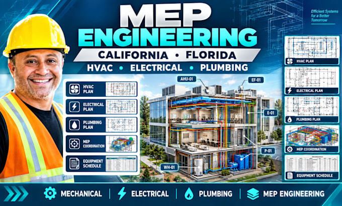 mep engineering hvac electrical plumbing design plan services california florida