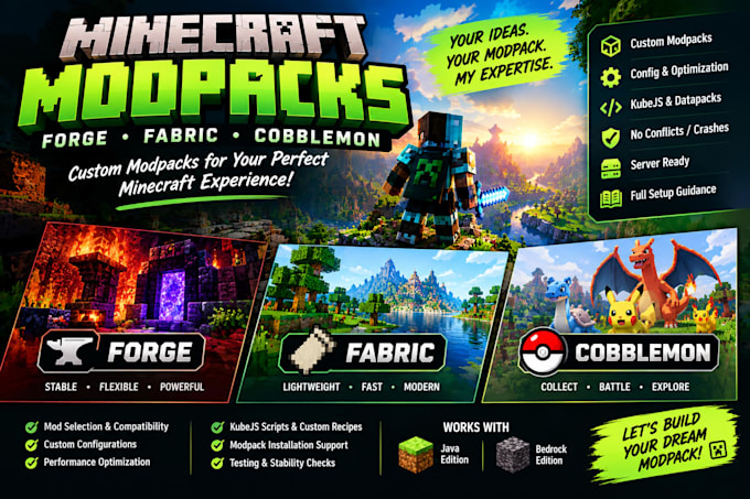 do modpack minecraft, modpack forge, cobbleman, fabric cobbleman