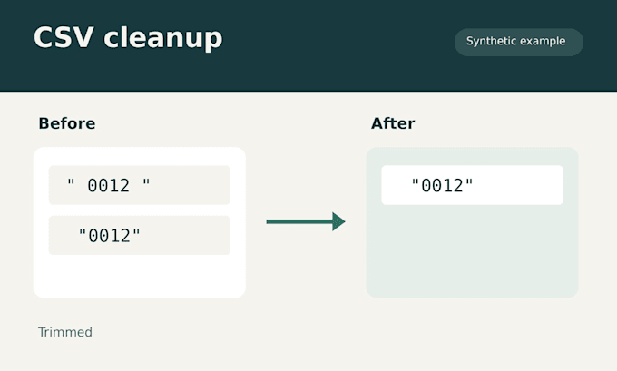 clean and deduplicate your CSV files with a clear change report