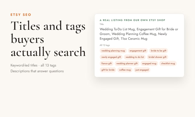 write etsy SEO titles and tags that get found