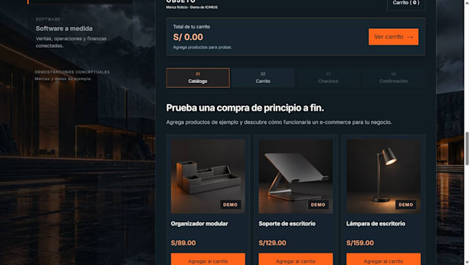 build a custom ecommerce website with a hosted checkout