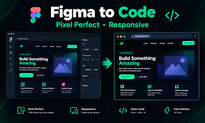 convert your figma design to a pixel perfect responsive website