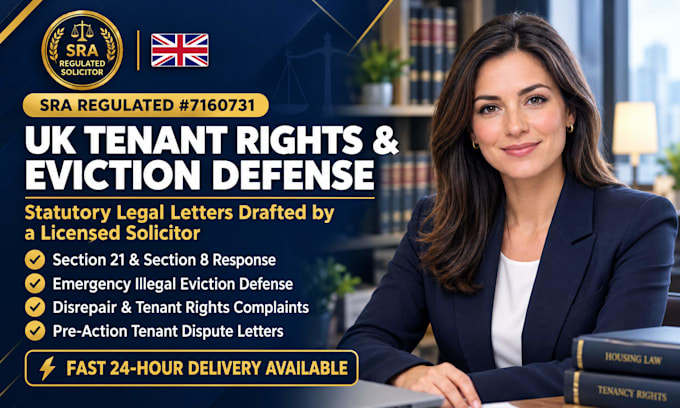 draft a legal eviction response letter UK section 21 section 8