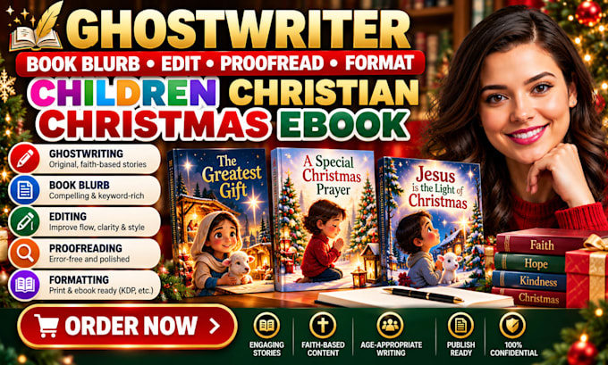 do ghostwriter blurb edit proofread format children christian christmas ebook