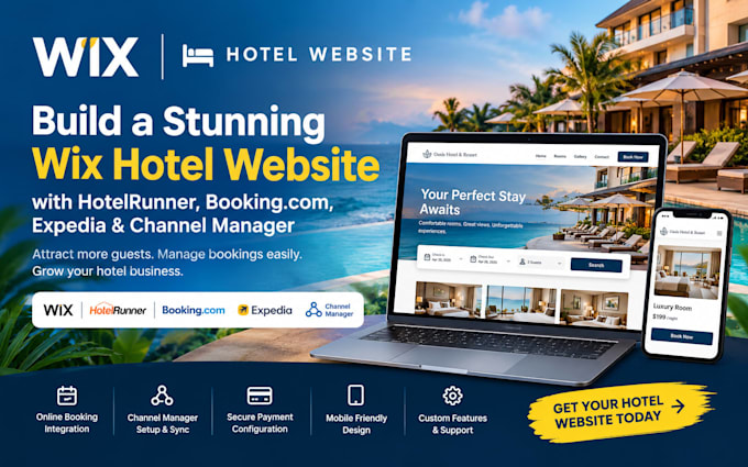 setup wix hotels hotelrunner booking com expedia channel manager