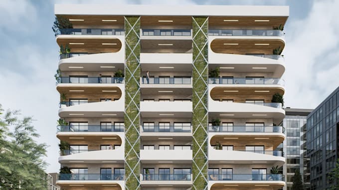 design an apartment complex with 3d architectural visualization