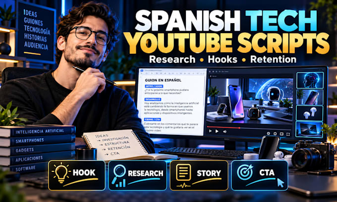 ghostwrite engaging youtube video script outlines for spanish tech channels
