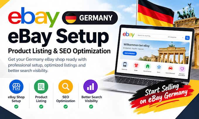 do german ebay setup creation, german ebay listing, german ebay seo, ebay lister
