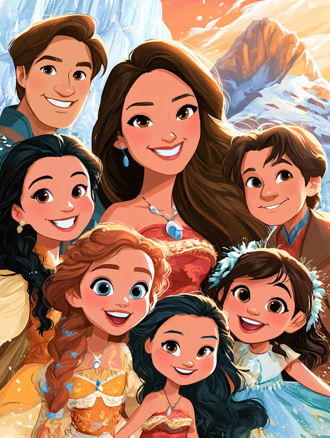 create a disney cartoon illustration