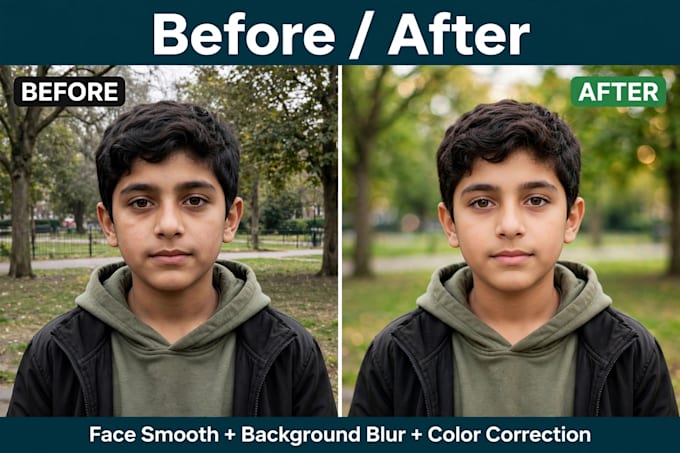 do professional photo editing, face smooth
