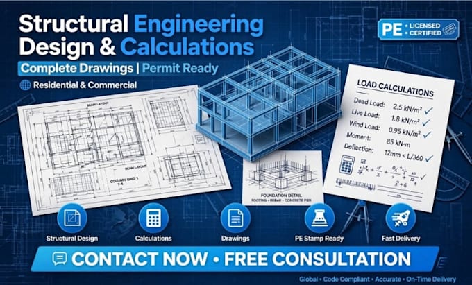 provide structural engineering design and calculations