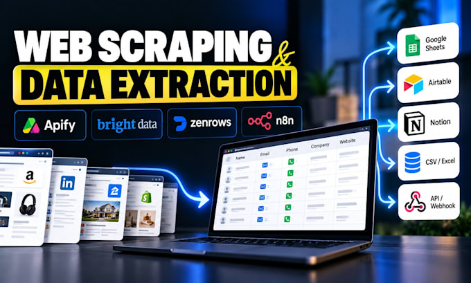 do web scraping and data extraction with apify bright data zenrows and n8n