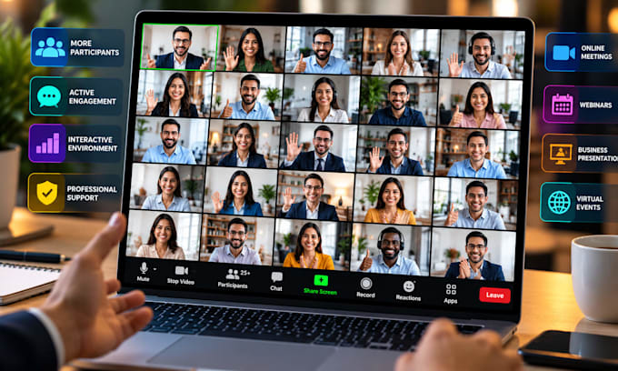 attend your zoom with 20 participants with webcam