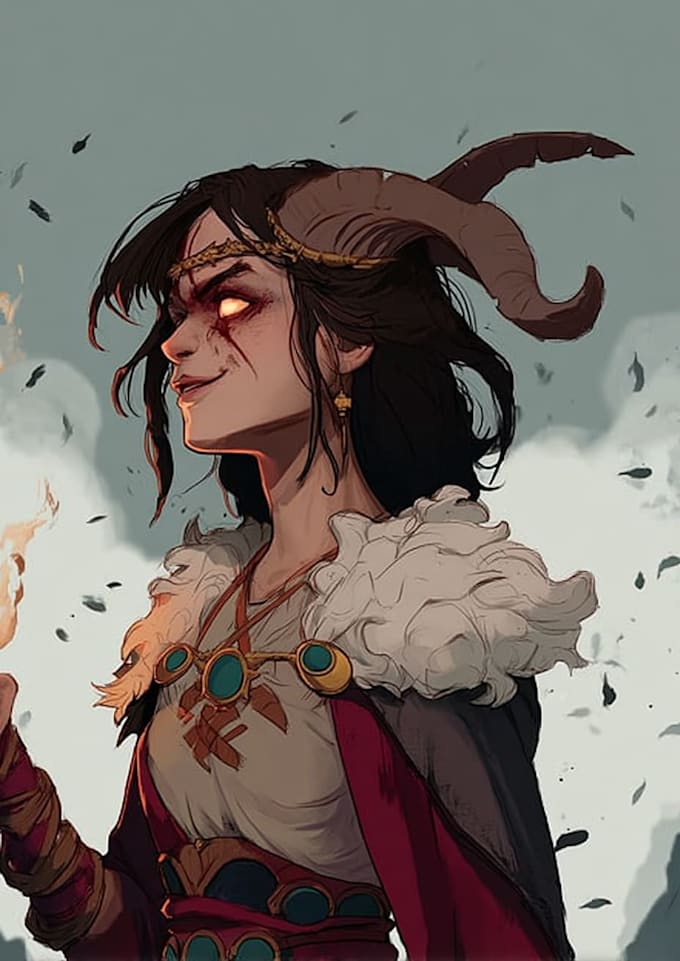 create a unique folklore fantasy character design